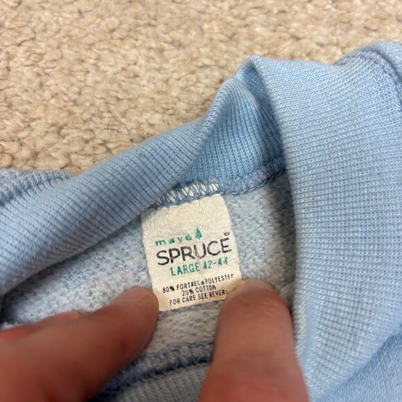 Vintage 70s Mayo Spruce Raglan Short Sleeve Sweatshirt Pullover Top Men's L - Picture 4 of 10